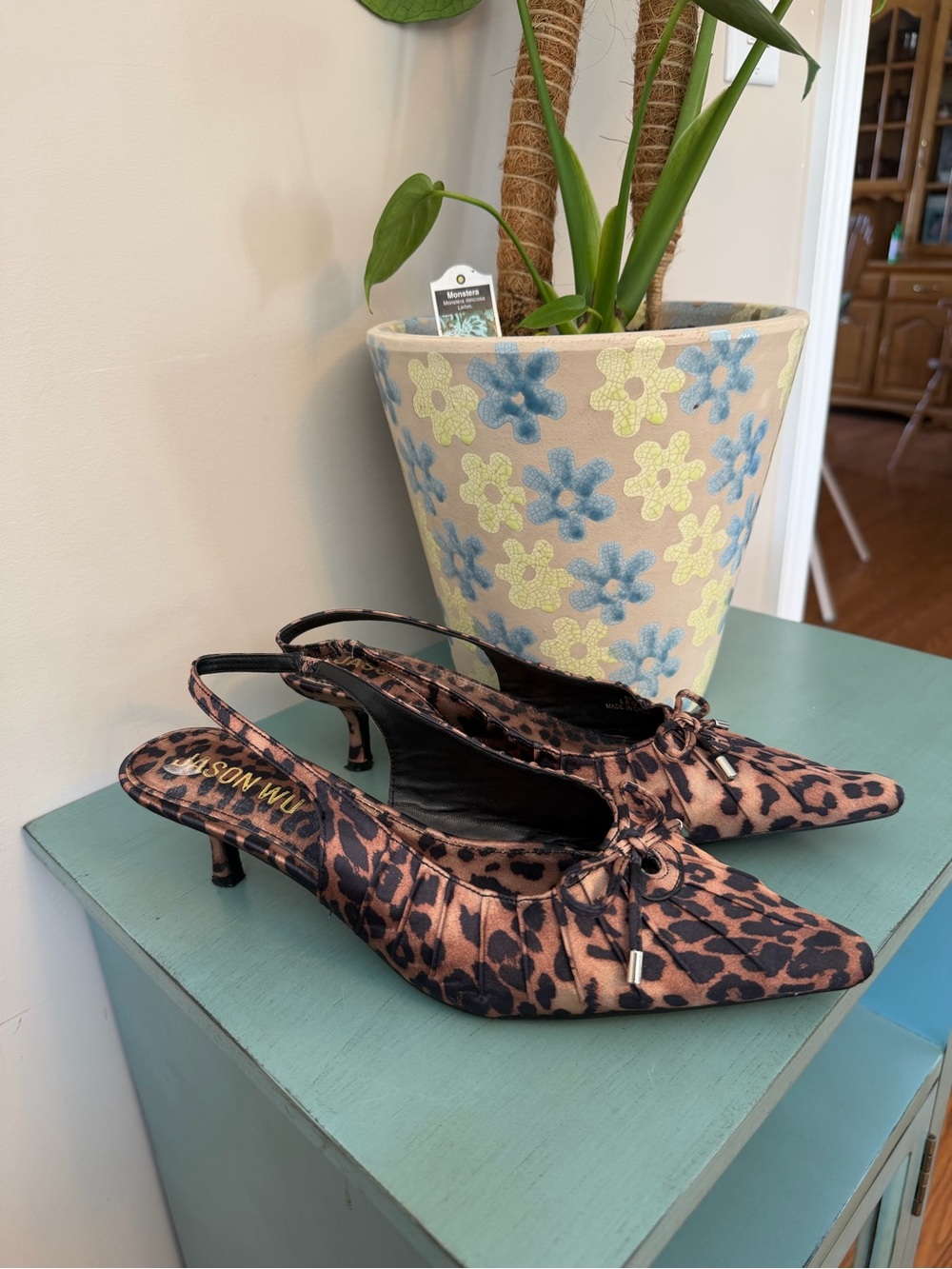 Jason Wu Leopard Print Slingback Kitten Heel in Brown and Black